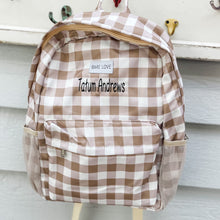 Load image into Gallery viewer, Kids backpack - Taupe Gingham
