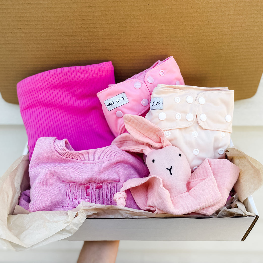 Welcome baby Hamper box - Bright Pink