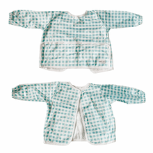 Load image into Gallery viewer, Sleeved Bib - Blue Gingham