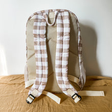 Load image into Gallery viewer, Kids backpack - Taupe Gingham
