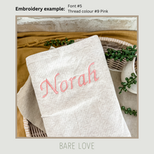 Load image into Gallery viewer, Personalised Cotton Waffle Blanket
