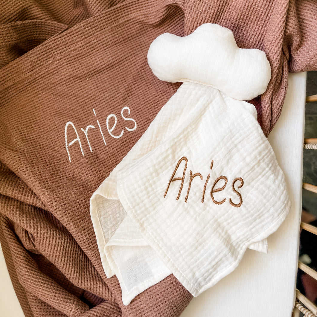 Personalised Cotton Waffle Blanket