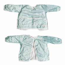 Load image into Gallery viewer, Sleeved Bib - Blue Gingham
