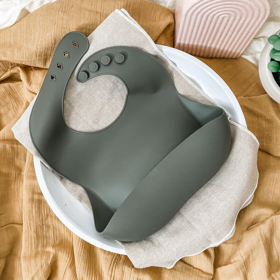 Silicone Bib - Olive