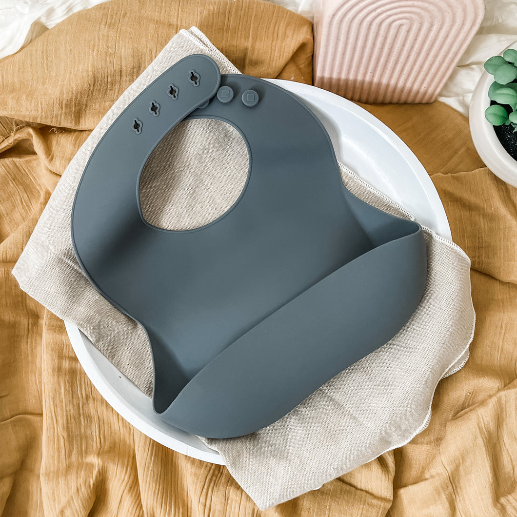Silicone Bib - Charcoal