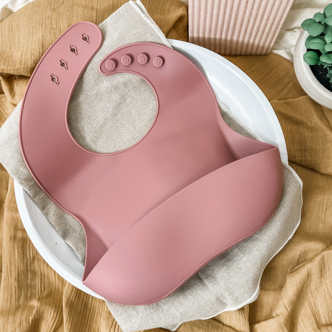 Silicone Bib - Rose