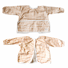 Load image into Gallery viewer, Sleeved Bib - Golden Gingham
