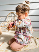 Load image into Gallery viewer, Sleeved Bib - Golden Gingham
