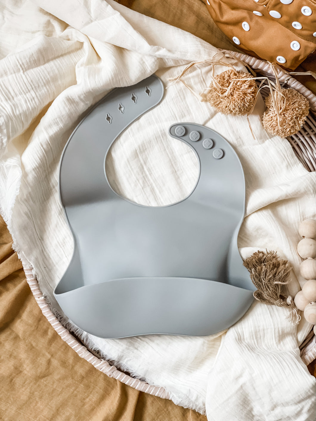 Silicone Bib - Storm Grey