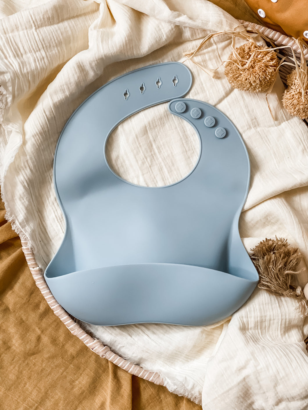 Silicone Bib - Dusty Blue